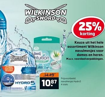 Aanbiedingen Navulmesjes hydro5 - Wilkinson - Geldig van 04/10/2016 tot 16/10/2016 bij Trekpleister