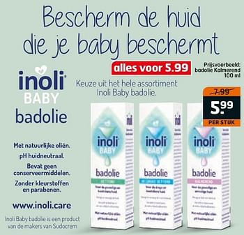 Aanbiedingen Badolie kalmerend - Inoli - Geldig van 04/10/2016 tot 16/10/2016 bij Trekpleister