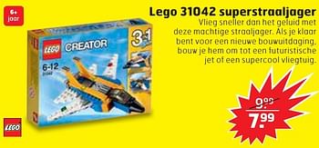 Aanbiedingen Lego 31042 superstraaljager - Lego - Geldig van 04/10/2016 tot 16/10/2016 bij Trekpleister