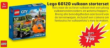 Aanbiedingen Lego 60120 vulkaan starterset - Lego - Geldig van 04/10/2016 tot 16/10/2016 bij Trekpleister