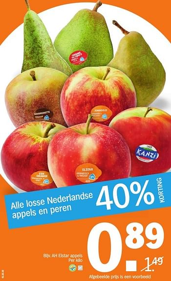 Aanbiedingen Ah elstar appels - Huismerk - Albert Heijn - Geldig van 10/10/2016 tot 16/10/2016 bij Albert Heijn