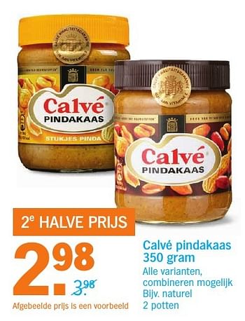 Aanbiedingen Calvé pindakaas naturel - Calve - Geldig van 10/10/2016 tot 16/10/2016 bij Albert Heijn