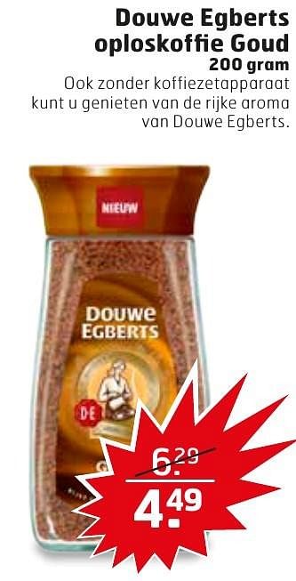 Aanbiedingen Douwe egberts oploskoffie goud - Douwe Egberts - Geldig van 04/10/2016 tot 16/10/2016 bij Trekpleister