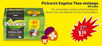 Aanbiedingen Pickwick engelse thee melange - Pickwick - Geldig van 04/10/2016 tot 16/10/2016 bij Trekpleister