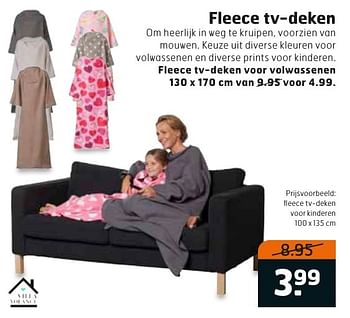 Aanbiedingen Fleece tv-deken voor kinderen - Huismerk - Trekpleister - Geldig van 04/10/2016 tot 16/10/2016 bij Trekpleister