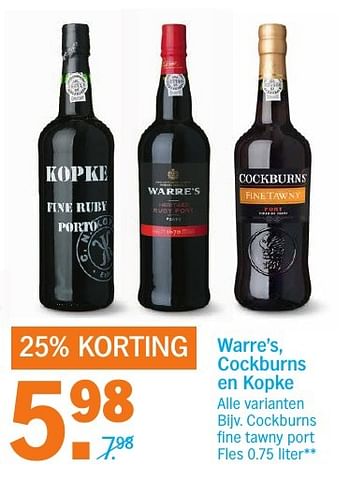 Aanbiedingen Cockburns fine tawny port - Cockburn's - Geldig van 10/10/2016 tot 16/10/2016 bij Albert Heijn