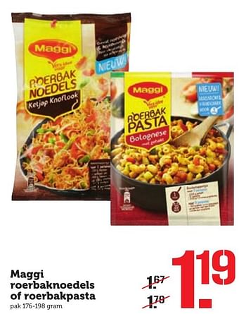 Aanbiedingen Maggi roerbaknoedels of roerbakpasta - MAGGI - Geldig van 10/10/2016 tot 16/10/2016 bij Coop