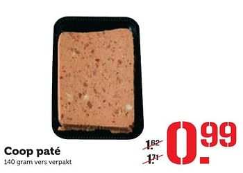 Aanbiedingen Coop paté - Huismerk - Coop - Geldig van 10/10/2016 tot 16/10/2016 bij Coop