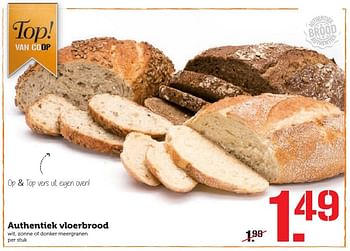 Aanbiedingen Authentiek vloerbrood - Huismerk - Coop - Geldig van 10/10/2016 tot 16/10/2016 bij Coop