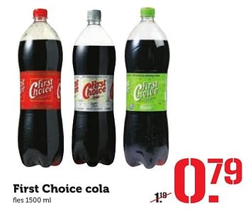 Aanbiedingen First choice cola - First choice - Geldig van 10/10/2016 tot 16/10/2016 bij Coop