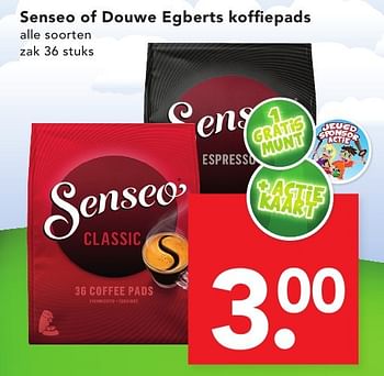 Aanbiedingen Senseo of douwe egberts koffiepads - Douwe Egberts - Geldig van 09/10/2016 tot 15/10/2016 bij Deen Supermarkten