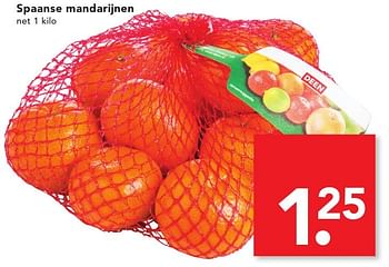 Aanbiedingen Spaanse mandarijnen - Huismerk deen supermarkt - Geldig van 09/10/2016 tot 15/10/2016 bij Deen Supermarkten