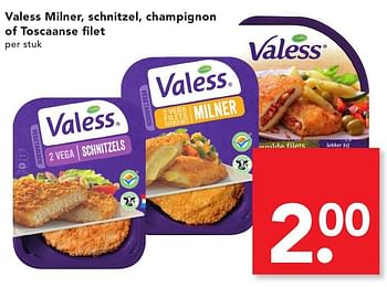 Aanbiedingen Valess milner, schnitzel, champignon of toscaanse filet - Campina - Geldig van 09/10/2016 tot 15/10/2016 bij Deen Supermarkten