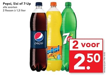 Aanbiedingen Pepsi, sisi of 7-up - Huismerk deen supermarkt - Geldig van 09/10/2016 tot 15/10/2016 bij Deen Supermarkten