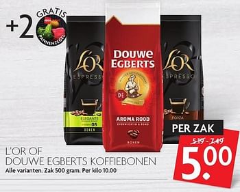 Aanbiedingen L`or of douwe egberts koffiebonen - Douwe Egberts - Geldig van 09/10/2016 tot 15/10/2016 bij Deka Markt