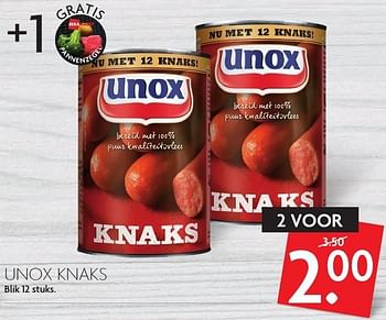 Aanbiedingen Unox knaks - Unox - Geldig van 09/10/2016 tot 15/10/2016 bij Deka Markt