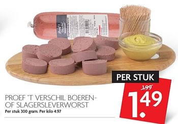 Aanbiedingen Proef `t verschil boerenof slagersleverworst - Proef', t verschil - Geldig van 09/10/2016 tot 15/10/2016 bij Deka Markt