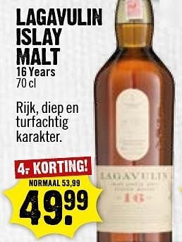 Aanbiedingen Lagavulin islay malt - Lagavulin - Geldig van 09/10/2016 tot 15/10/2016 bij Dirk III