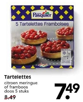 Aanbiedingen Tartelettes citroen meringue of framboos - Brioche pasquier - Geldig van 09/10/2016 tot 15/10/2016 bij Em-té