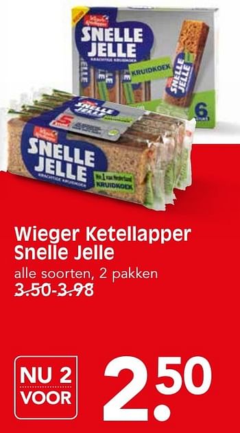 Aanbiedingen Wieger ketellapper snelle jelle - Snelle Jelle - Geldig van 09/10/2016 tot 15/10/2016 bij Em-té