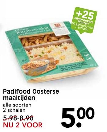 Aanbiedingen Padifood oosterse maaltijden - Padifood - Geldig van 09/10/2016 tot 15/10/2016 bij Em-té