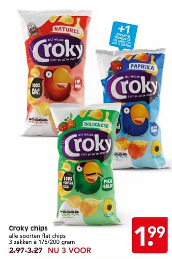 Aanbiedingen Croky chips - Croky - Geldig van 09/10/2016 tot 15/10/2016 bij Em-té