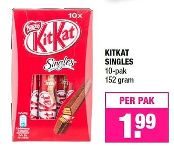 Aanbiedingen Kitkat singles - Nestlé - Geldig van 10/10/2016 tot 23/10/2016 bij Big Bazar