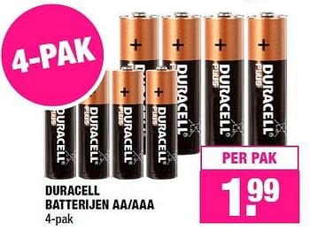Aanbiedingen Duracell batterijen aa-aaa - Duracell - Geldig van 10/10/2016 tot 23/10/2016 bij Big Bazar
