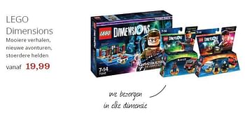 Aanbiedingen Lego dimensions mooiere verhalen, nieuwe avonturen, stoerdere helden - Lego - Geldig van 07/10/2016 tot 03/11/2016 bij Bol