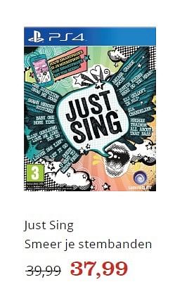 Aanbiedingen Just sing smeer je stembanden - Ubisoft - Geldig van 07/10/2016 tot 03/11/2016 bij Bol