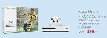 Aanbiedingen Xbox one s fifa 17 console - Microsoft - Geldig van 07/10/2016 tot 03/11/2016 bij Bol