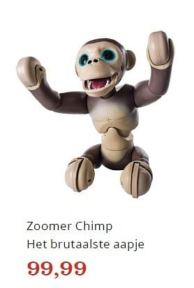 Aanbiedingen Zoomer chimp het brutaalste aapje - Zoomer - Geldig van 07/10/2016 tot 03/11/2016 bij Bol
