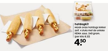 Aanbiedingen Hotdogkit maak onze hotdogs lekker zelf - Huismerk - Hema - Geldig van 03/10/2016 tot 16/10/2016 bij Hema