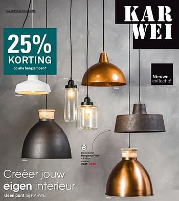 Aanbiedingen Hanglamp floor - Huismerk Karwei - Geldig van 10/10/2016 tot 16/10/2016 bij Karwei