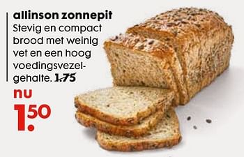 Aanbiedingen Allinson zonnepit stevig en compact brood met weinig - Huismerk - Hema - Geldig van 03/10/2016 tot 16/10/2016 bij Hema