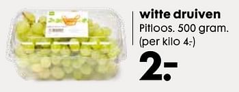 Aanbiedingen Witte druiven pitloos - Huismerk - Hema - Geldig van 03/10/2016 tot 16/10/2016 bij Hema