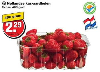 Aanbiedingen Hollandse kas-aardbeien - Huismerk - Hoogvliet - Geldig van 12/10/2016 tot 18/10/2016 bij Hoogvliet