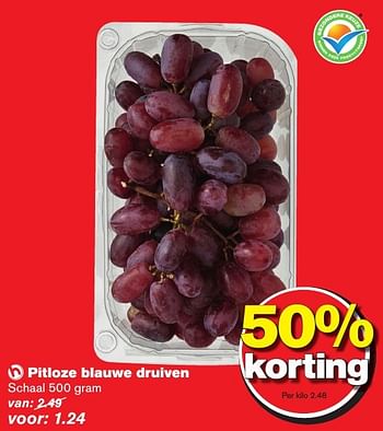 Aanbiedingen Pitloze blauwe druiven - Huismerk - Hoogvliet - Geldig van 12/10/2016 tot 18/10/2016 bij Hoogvliet