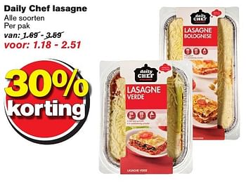Aanbiedingen Daily chef lasagne - Daily chef - Geldig van 12/10/2016 tot 18/10/2016 bij Hoogvliet