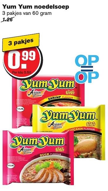 Aanbiedingen Yum yum noedelsoep - Yum Yum - Geldig van 12/10/2016 tot 18/10/2016 bij Hoogvliet