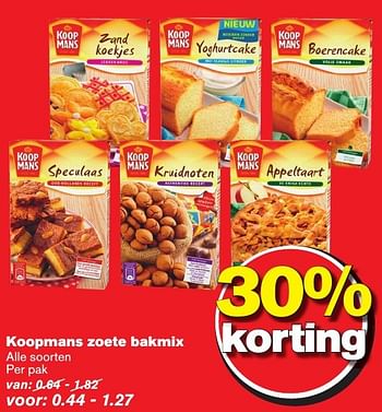 Aanbiedingen Koopmans zoete bakmix - Koopmans - Geldig van 12/10/2016 tot 18/10/2016 bij Hoogvliet