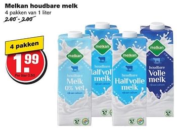 Aanbiedingen Melkan houdbare melk - Melkan - Geldig van 12/10/2016 tot 18/10/2016 bij Hoogvliet