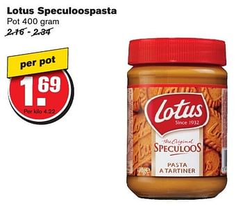Aanbiedingen Lotus speculoospasta - Lotus Bakeries - Geldig van 12/10/2016 tot 18/10/2016 bij Hoogvliet