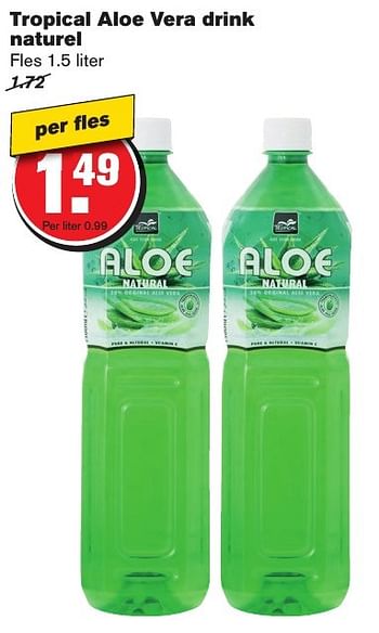 Aanbiedingen Tropical aloe vera drink naturel - Tropical - Geldig van 12/10/2016 tot 18/10/2016 bij Hoogvliet