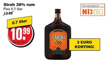 Aanbiedingen Stroh 38% rum - Stroh - Geldig van 12/10/2016 tot 18/10/2016 bij Hoogvliet