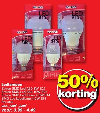 Aanbiedingen Ledlampen - Ectron - Geldig van 12/10/2016 tot 18/10/2016 bij Hoogvliet