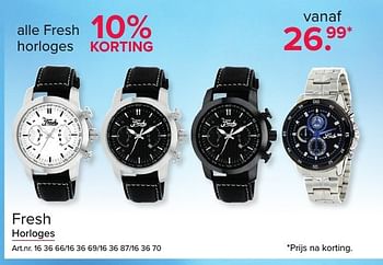 Aanbiedingen Fresh horloges - Fresh - Geldig van 03/10/2016 tot 16/10/2016 bij Kijkshop
