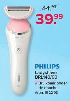 Aanbiedingen Philips ladyshave brl140-00 - Philips - Geldig van 03/10/2016 tot 16/10/2016 bij Kijkshop