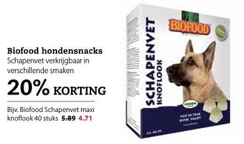 Aanbiedingen Biofood schapenvet maxi knoflook - Bio food - Geldig van 03/10/2016 tot 16/10/2016 bij Pets Place