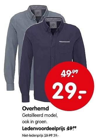 Aanbiedingen Overhemd getailleerd model - Huismerk - ANWB - Geldig van 03/10/2016 tot 16/10/2016 bij ANWB